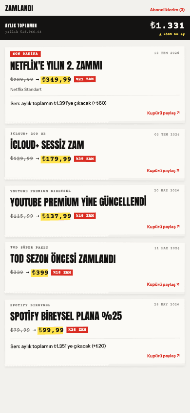 Zamlandı ekran görüntüsü